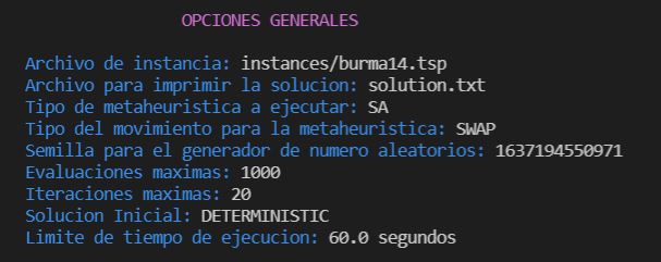 Opciones generales de ejecución